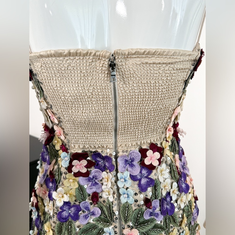 Alice + Olivia Velia Floral Embellished Minidress $1495 NWT Size 4 - Picture 11 of 13